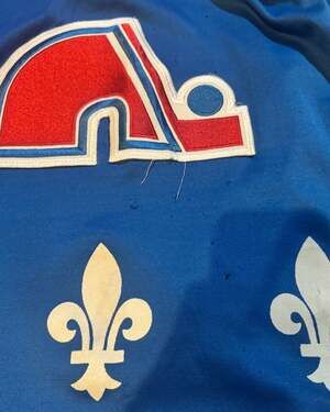 Vintage 90s Quebec Nordiques CCM Maska Air Knit Blue NHL Hockey Jersey Size M